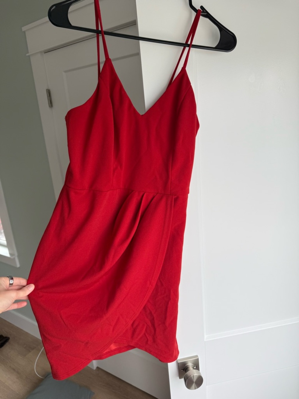 Windsor Red V-Neck Spaghetti Strap Mini Dress